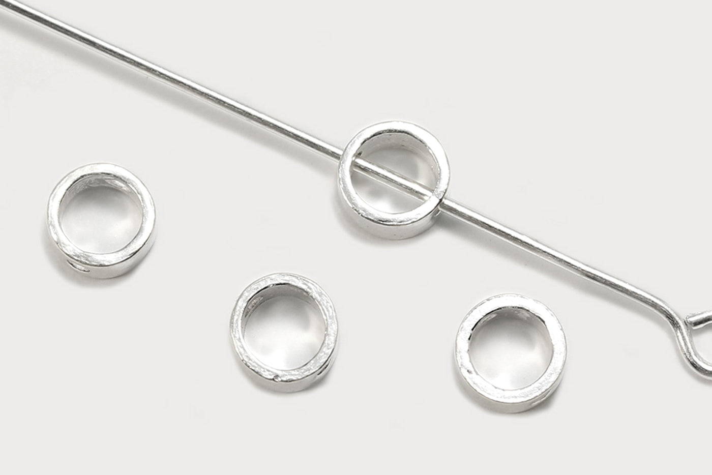 Zwischenperlen aus 925 SILBER, 5 x 5 x 2,5 mm, Kreis