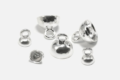 Perlenkappen mit Öse aus 925 SILBER, Ø 8 mm