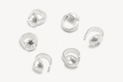 Klappkalotten aus 925 Silber, 4,5 x 4 mm