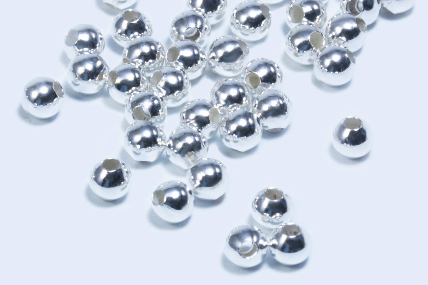 Perlen aus 925 Silber, Ø 6 mm, glatt