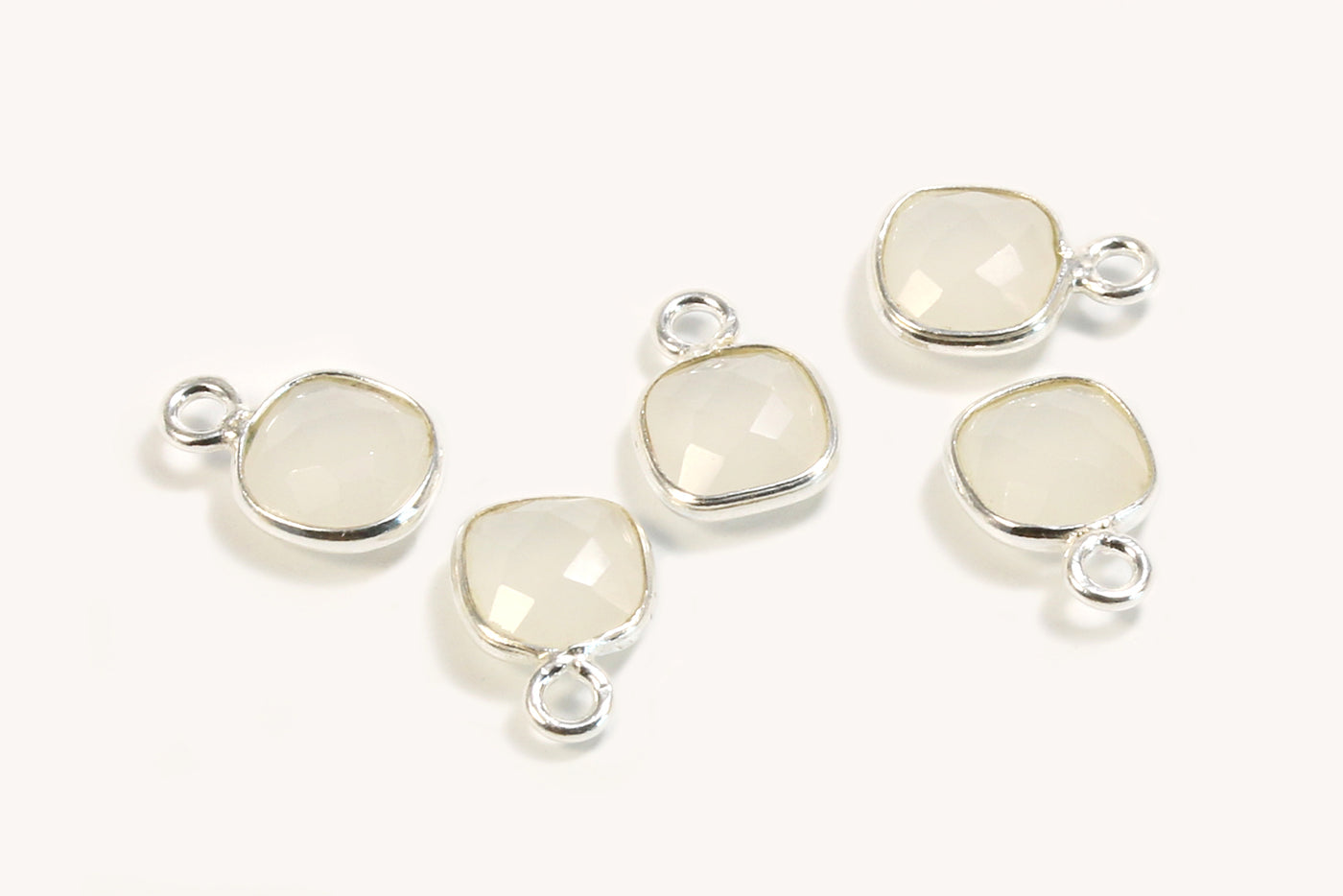 Weiße Jade Anhänger aus 925 SILBER, Mini