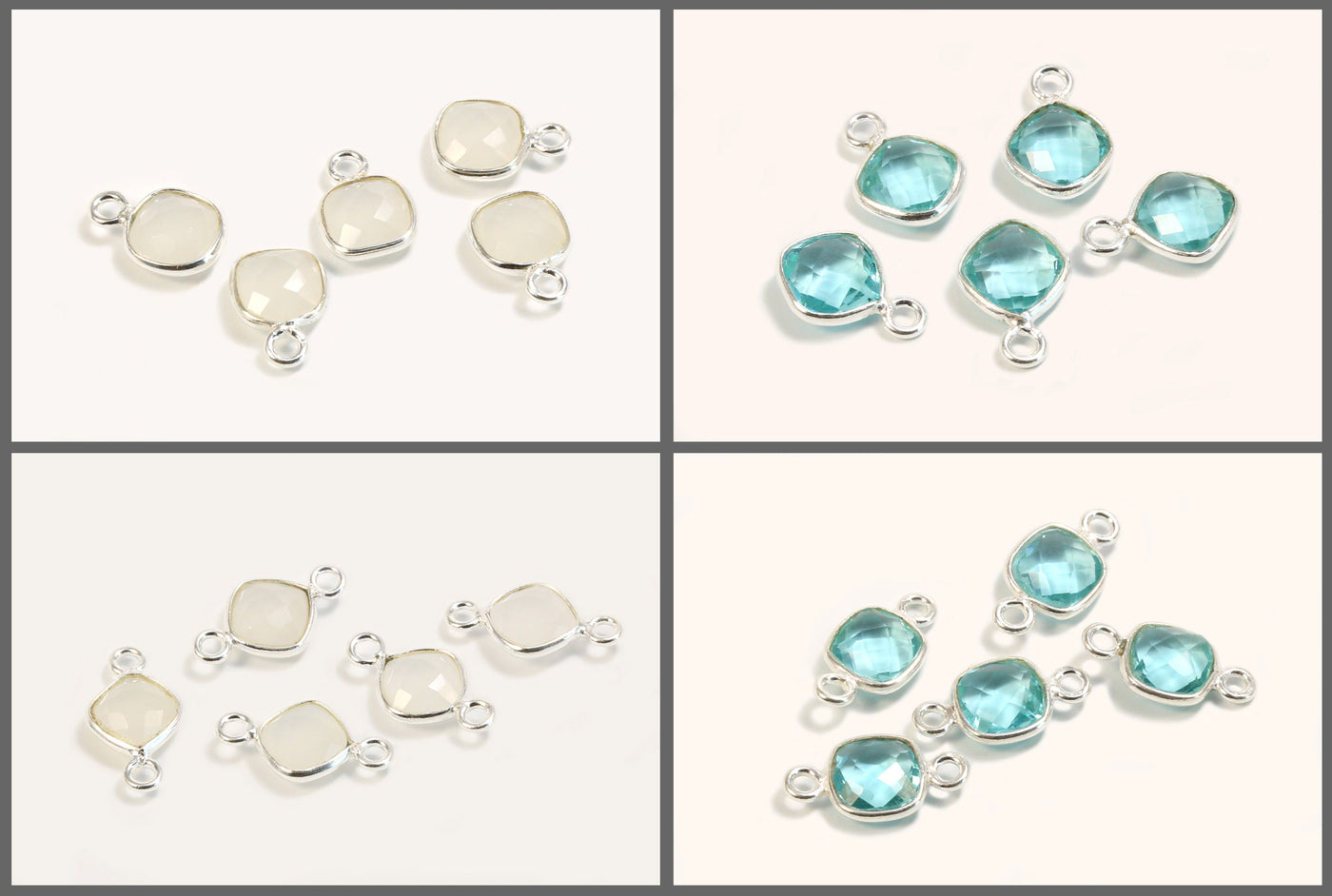 Weiße Jade Anhänger aus 925 SILBER, Mini