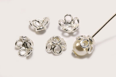 Perlenkappen aus 925 SILBER, Ø 6/8 mm - Echt