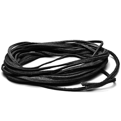esnado Lederband Wildleder Flach 3 x 1,5 mm - Schwarz