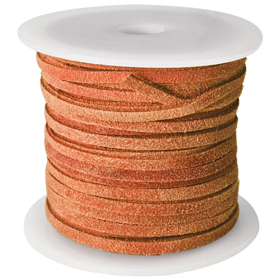 esnado Lederband Wildleder Flach 3 x 1,5 mm - Orange