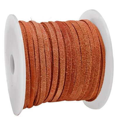 esnado Lederband Wildleder Flach 3 x 1,5 mm - Orange