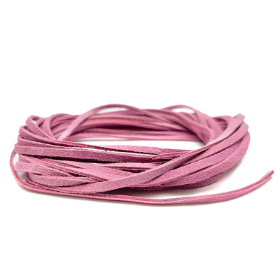 esnado Lederband Wildleder Flach 3 x 1,5 mm - Pink