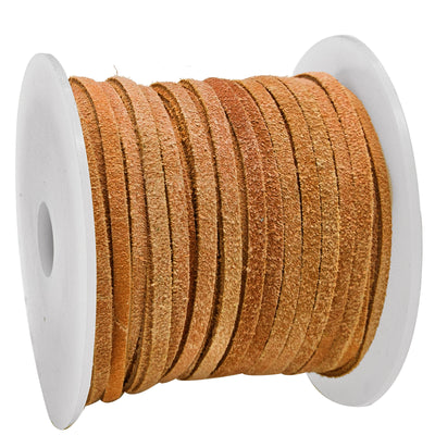 esnado Lederband Wildleder Flach 3 x 1,5 mm - Curry