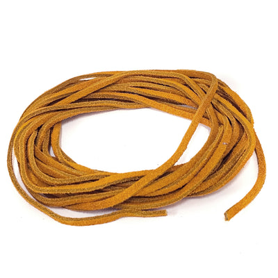 esnado Lederband Wildleder Flach 3 x 1,5 mm - Curry