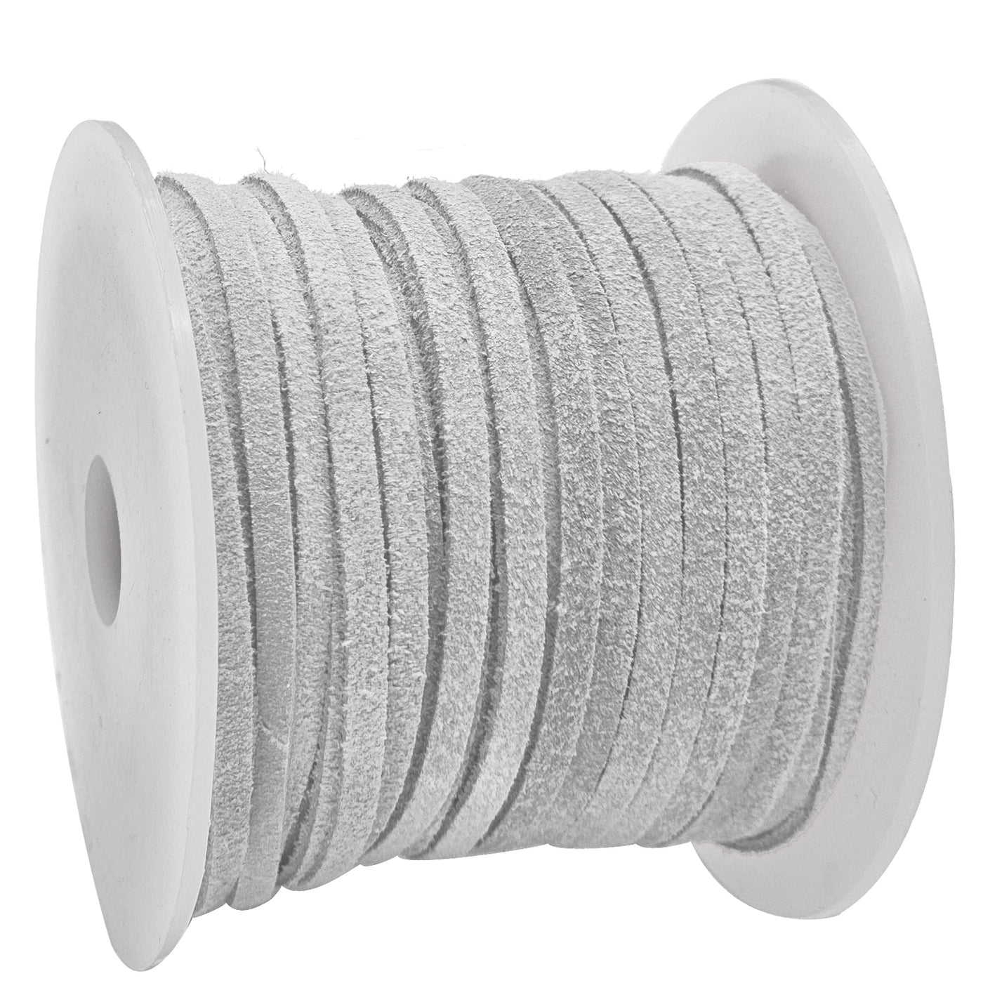 esnado Lederband Wildleder Flach 3 x 1,5 mm - Hellgrau