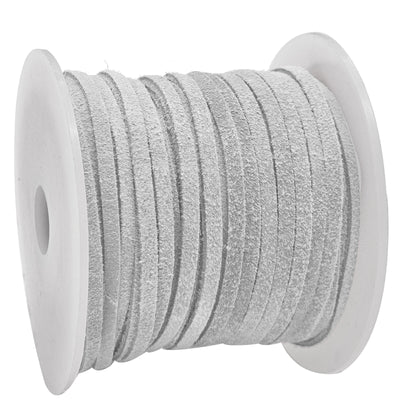 esnado Lederband Wildleder Flach 3 x 1,5 mm - Hellgrau