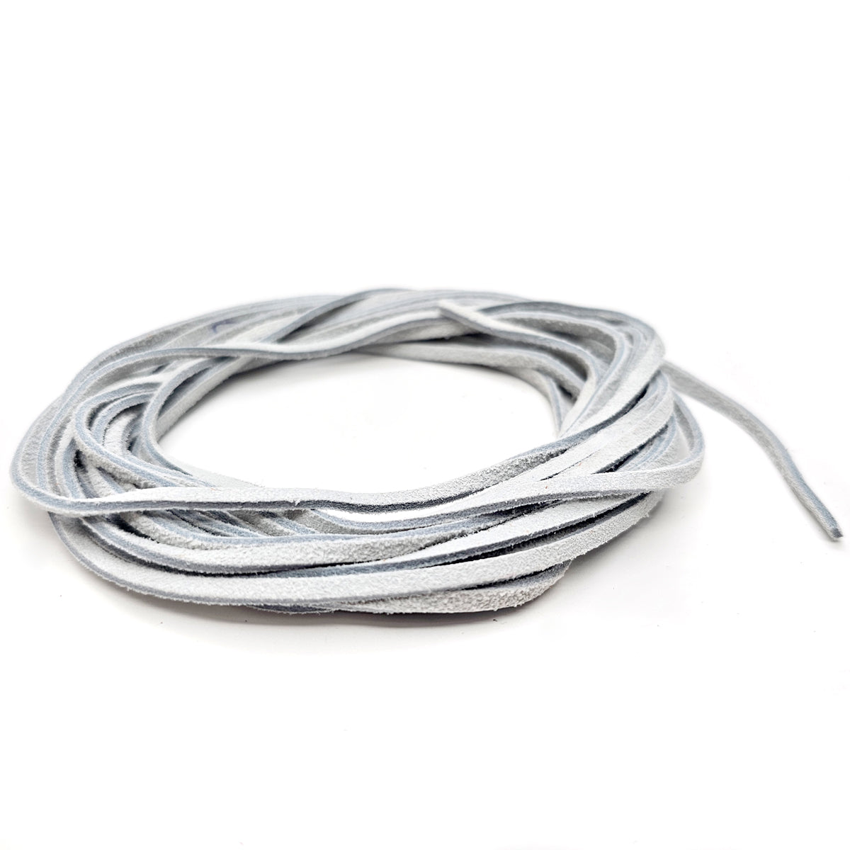 esnado Lederband Wildleder Flach 3 x 1,5 mm - Hellgrau