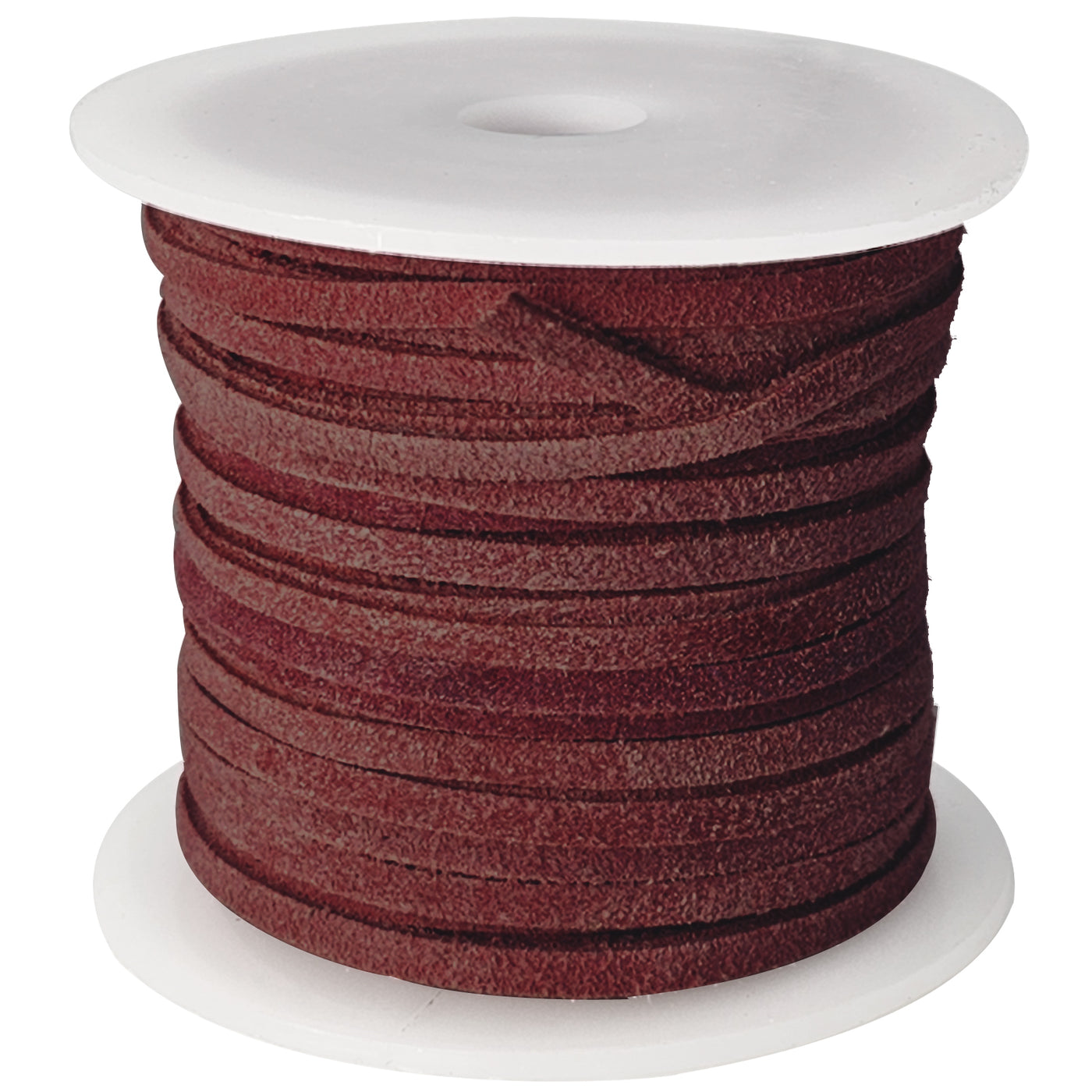 esnado Lederband Wildleder Flach 3 x 1,5 mm - Weinrot