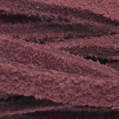 esnado Lederband Wildleder Flach 3 x 1,5 mm - Weinrot