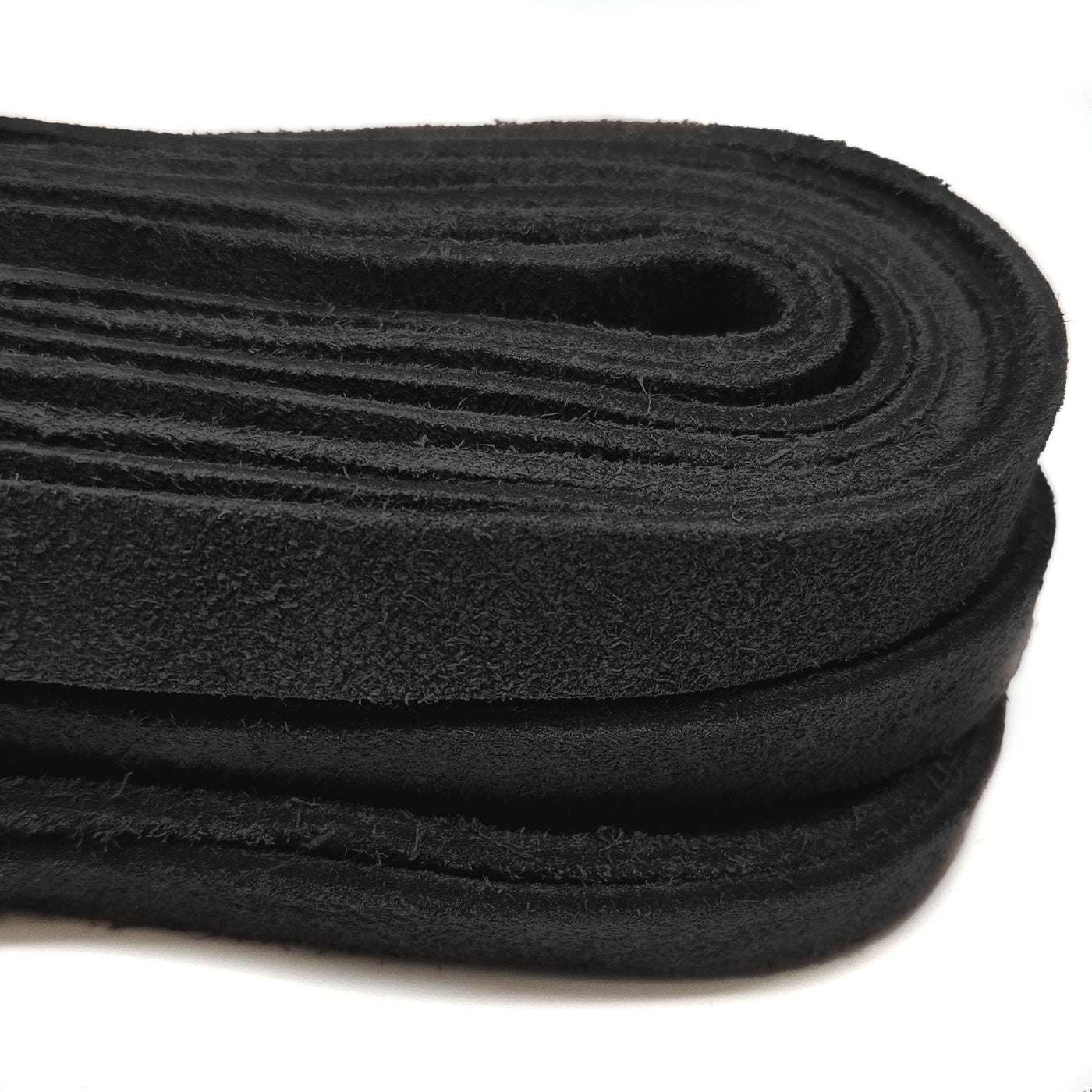 esnado Wildlederband flach, 15 mm x 2,5 mm - Schwarz