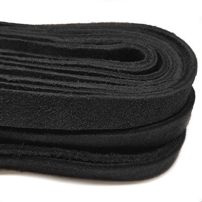 esnado Wildlederband flach, 15 mm x 2,5 mm - Schwarz