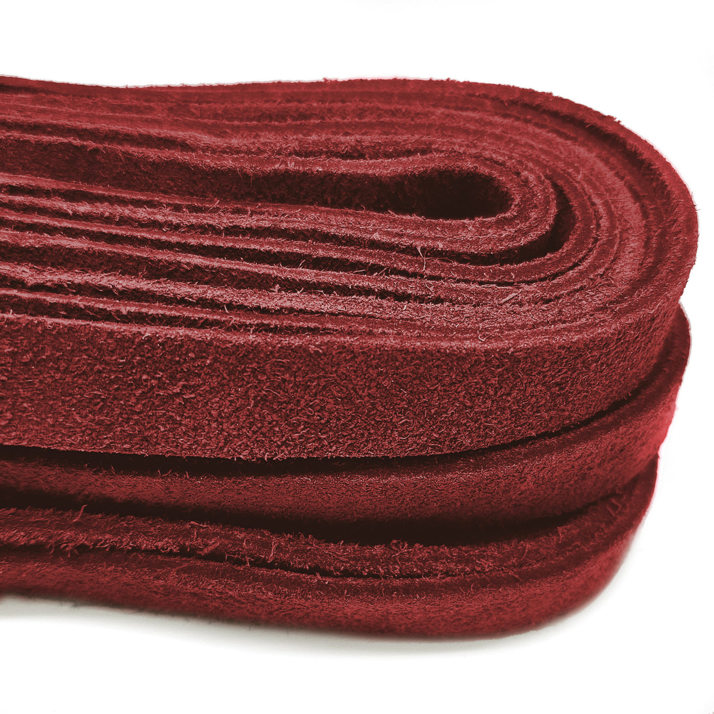 esnado Wildlederband flach, 15 mm x 2,5 mm - Weinrot