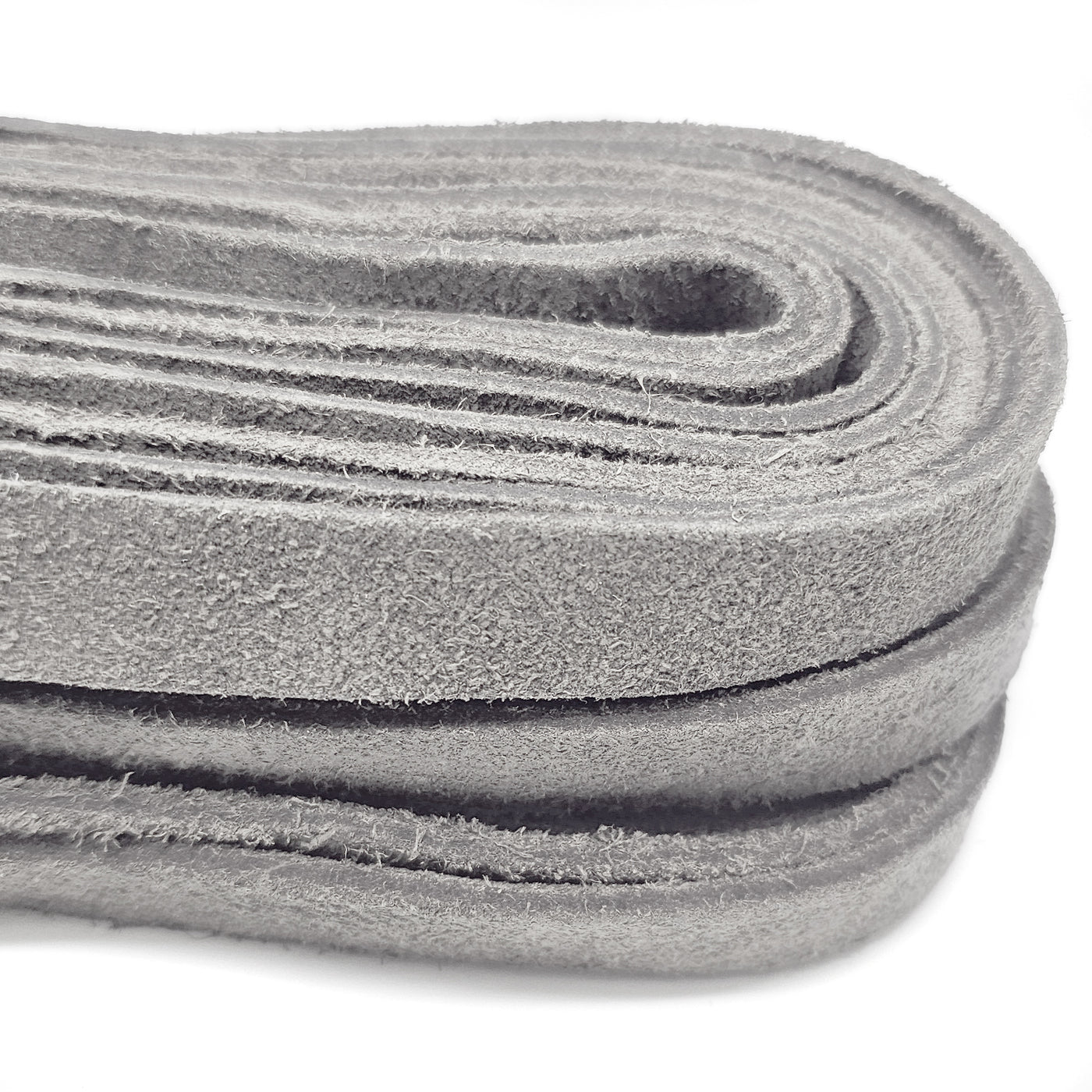 esnado Wildlederband flach, 15 mm x 2,5 mm - Grau