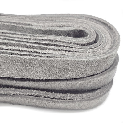 esnado Wildlederband flach, 15 mm x 2,5 mm - Grau