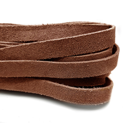 esnado Wildlederband flach, 15 mm x 2,5 mm - Hellbraun