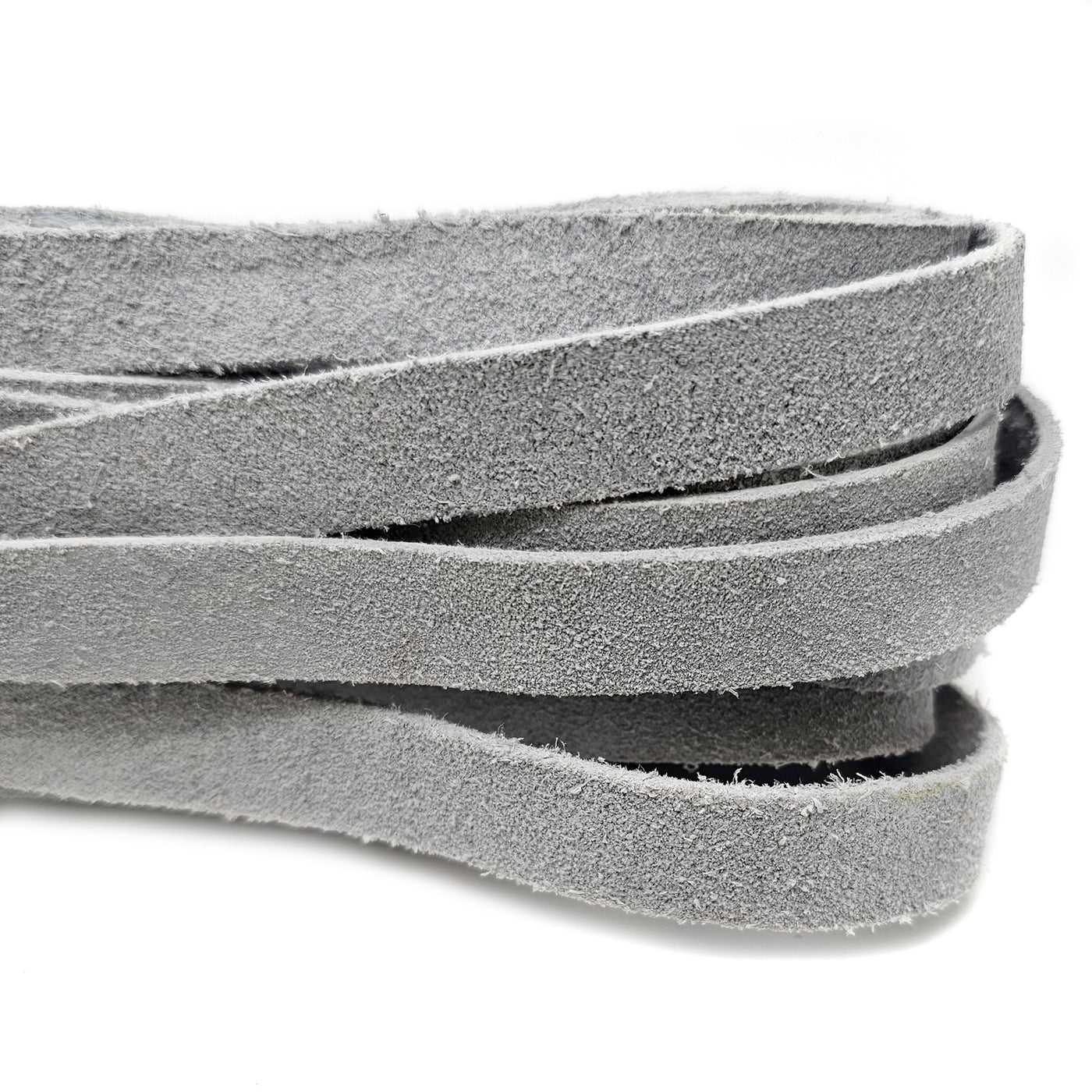 esnado Wildlederband flach, 15 mm x 2,5 mm - Grau