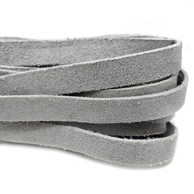 esnado Wildlederband flach, 15 mm x 2,5 mm - Grau