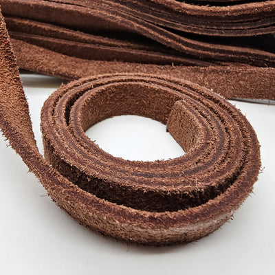 esnado Wildlederband flach, 15 mm x 2,5 mm - Hellbraun