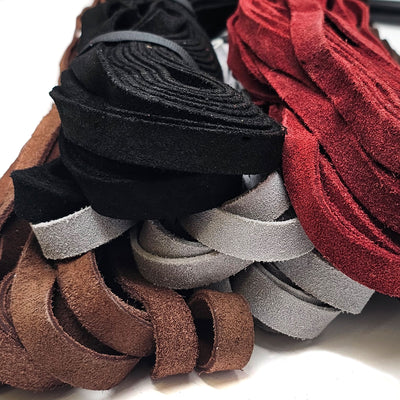 esnado Wildlederband flach, 15 mm x 2,5 mm - Schwarz