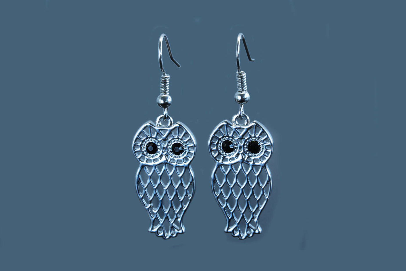 Ohrhänger mit Zirkonia Eule Uhu Ohrringe Crystal Ohrschmuck, OS-40
