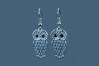 Ohrhänger mit Zirkonia Eule Uhu Ohrringe Crystal Ohrschmuck, OS-40