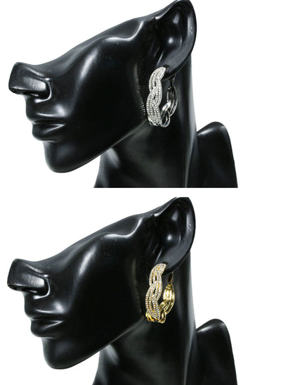 Ohrstecker mit Zirkonia Ohrringe Ohrhänger Ohrschmuck Crystal Creolen, OS-55
