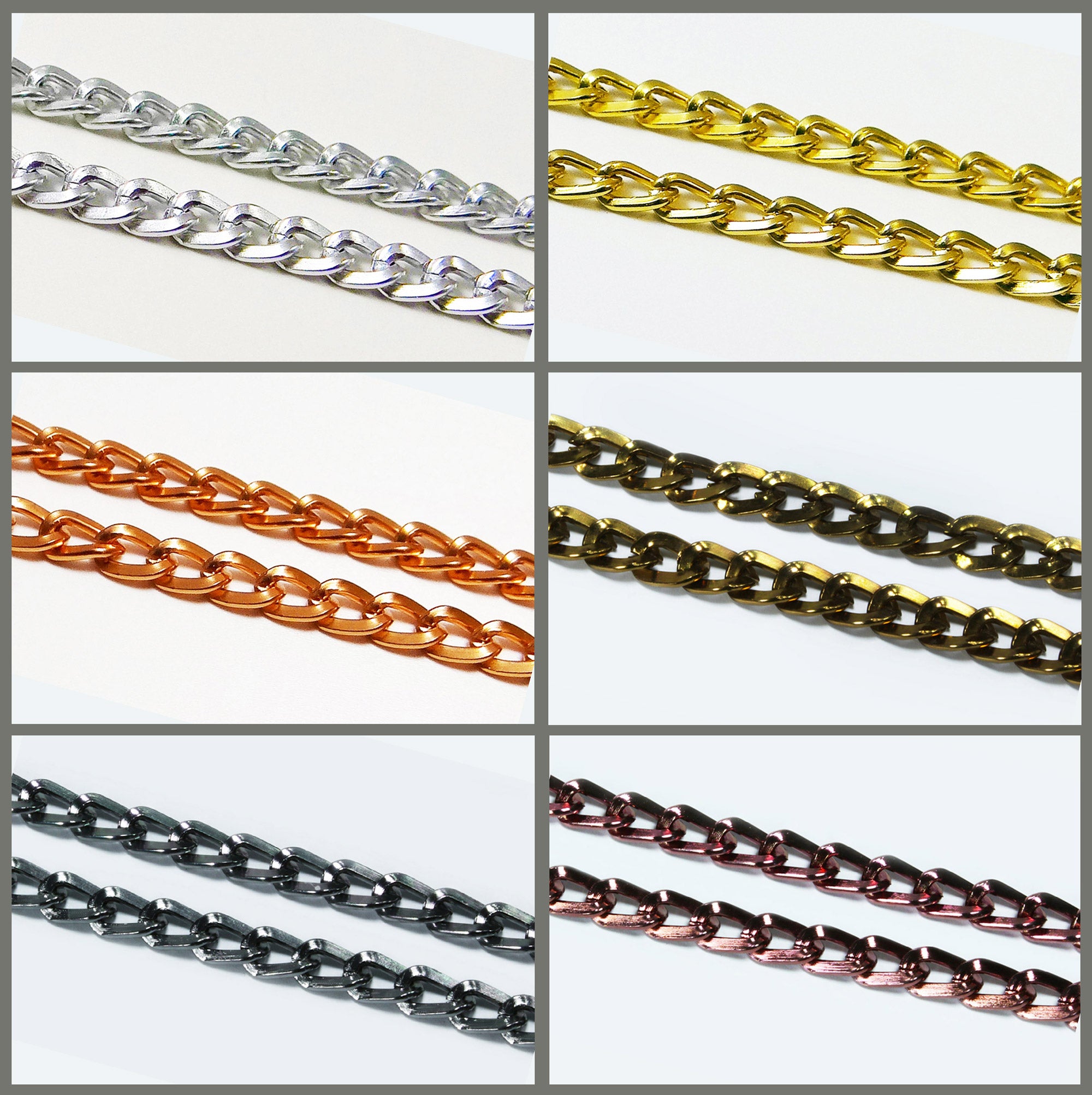 Panzerkette 5x7mm Aluminium, 1m - Versch. Farben kaufen – Inwaria