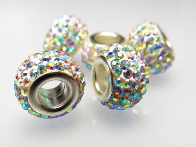 European Bead Kristall Glas Element, 13 x 8 mm