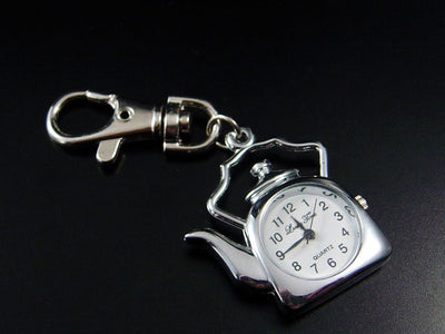Schlüsselanhänger mit Quarz Uhr Teekanne Schlüssel Anhänger, neu