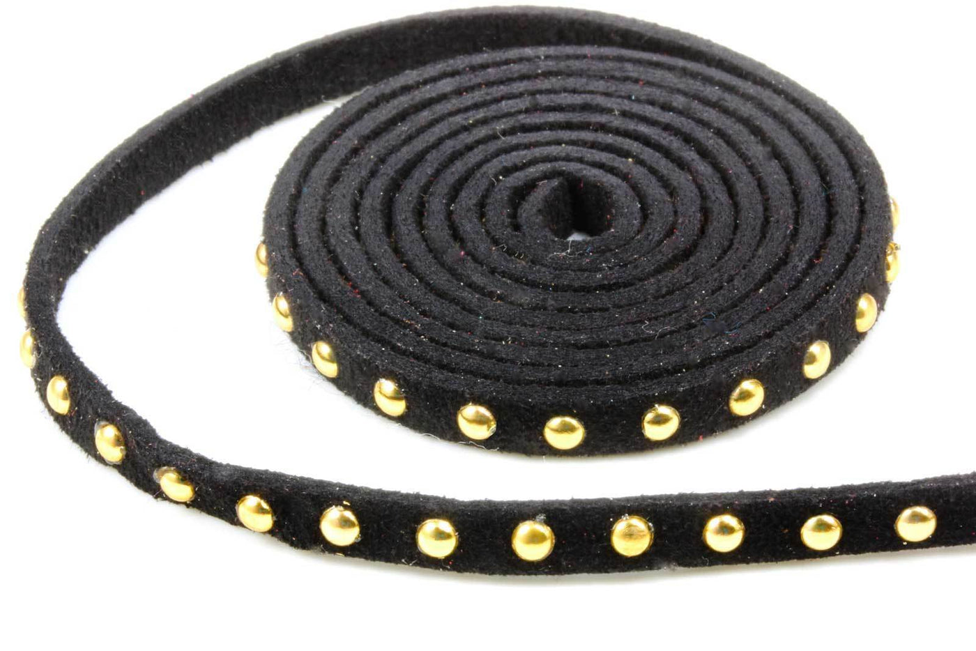 Weiches Band mit Nieten Kunstwildleder, 5mm, 1m