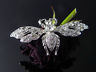 Brosche Antsecknadel Nadel Metall Strass Steine, neu