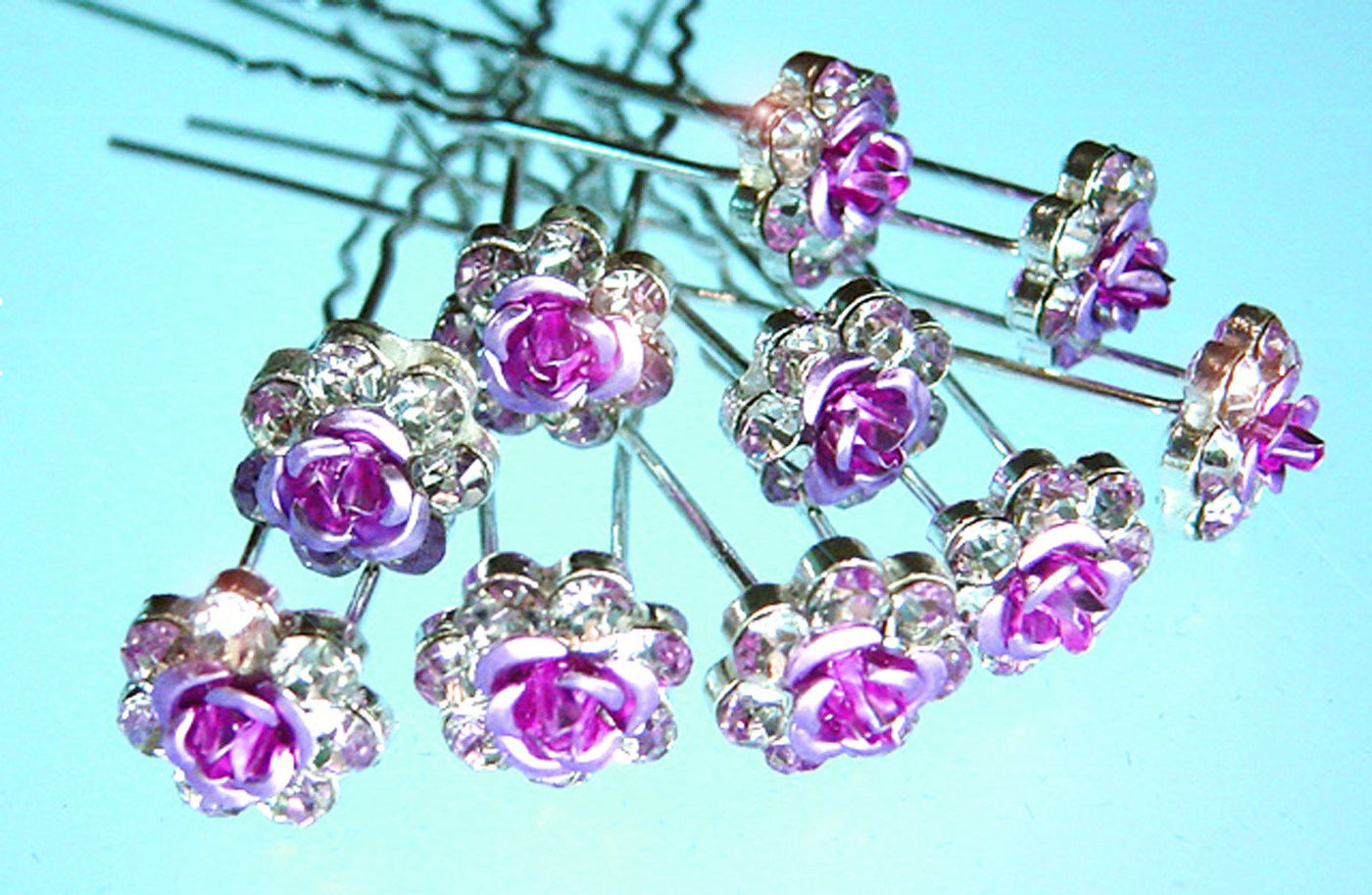 Haarnadeln mit Strass Steinen Brautschmuck Kopfschmuck 10 Stück, neu
