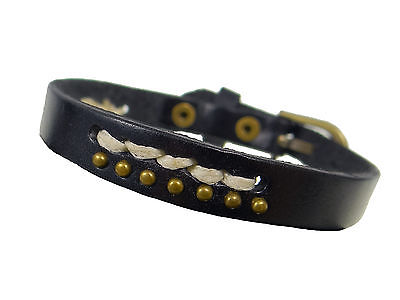 Lederarmband Herrenarmband 26 cm Schwarz Braun Gelb Echtes Leder Armband Biker