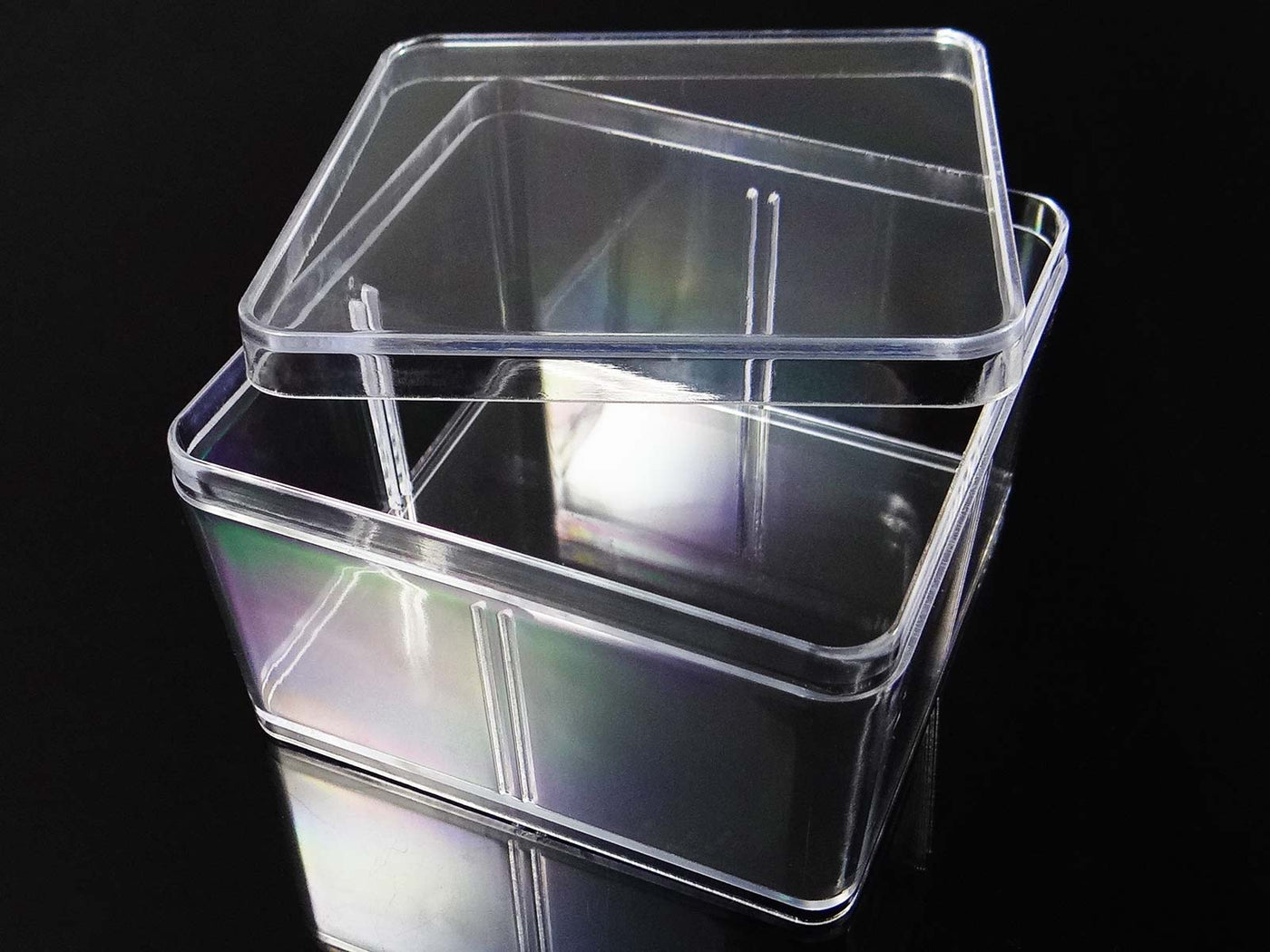 Stapelbox mit Deckel, 95 x 95 mm, Acryl
