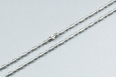 Kugelkette mit Klemmverschluss aus Edelstahl, Ø 2,4 mm, ab 35 cm bis 60 cm