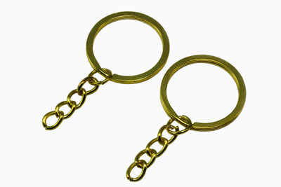 Schlüsselringe flach, Ø 28 mm, mit Kette