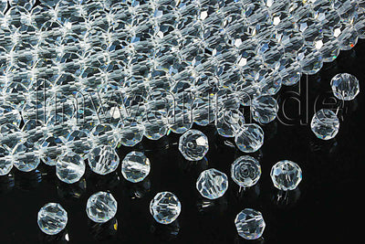 Kristall Glasperlen, rund, Ø 6 mm, facettiert