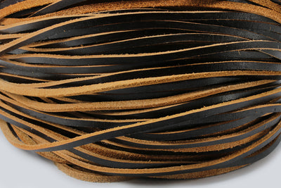 Lederband flach, 3 mm, 1 m, Echt Leder