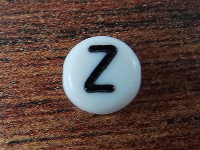 Buchstabenperlen, von A bis Z, Rund, weiß, 30 Stück