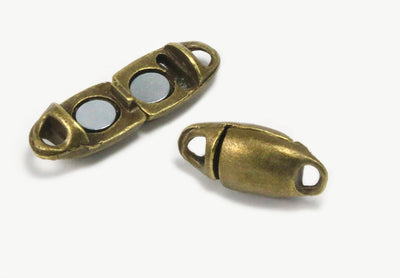 Magnetverschluss mit Ösen, 19 x 9 mm, bronzefarben