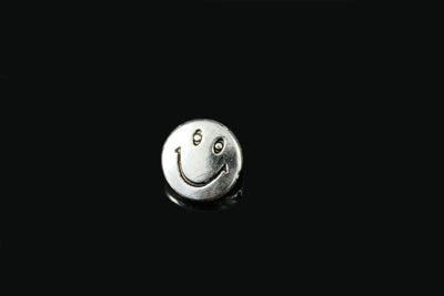 Metallperlen, Ø 10 mm, Smiley, 5 Stück