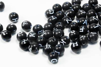 Buchstabenperlen A-Z, rund, Ø 8 mm, 100 Stück, Mix Perlen