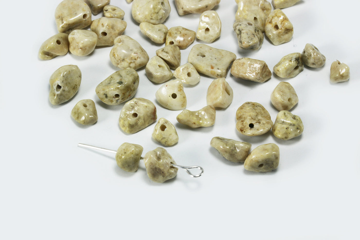 Edelstein Perlen, Jaspis, 5-8 mm, 50 Stück