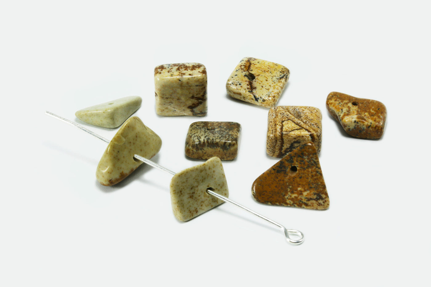 Edelstein Perlen, Jaspis, 6-17 mm, 50 Stück
