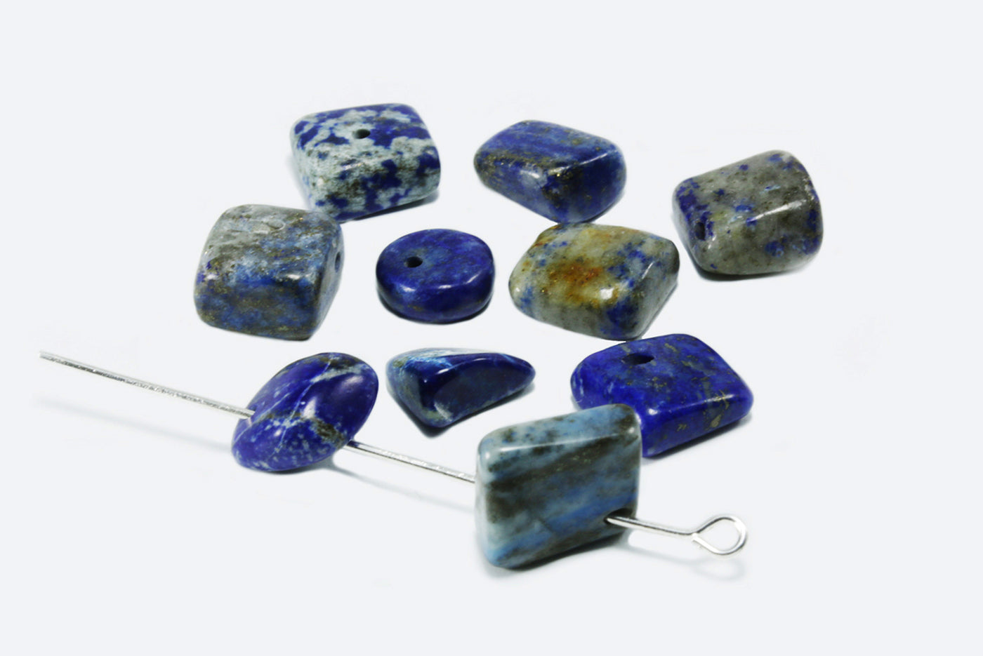 Edelstein Perlen, Lapis Lazuli, 6-17 mm, 50 Stück